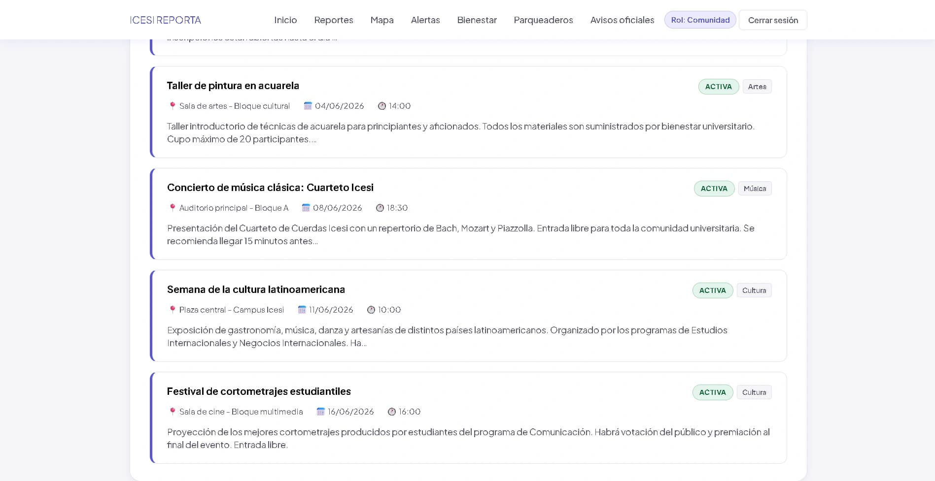 Agenda ampliada — ICESI REPORTA