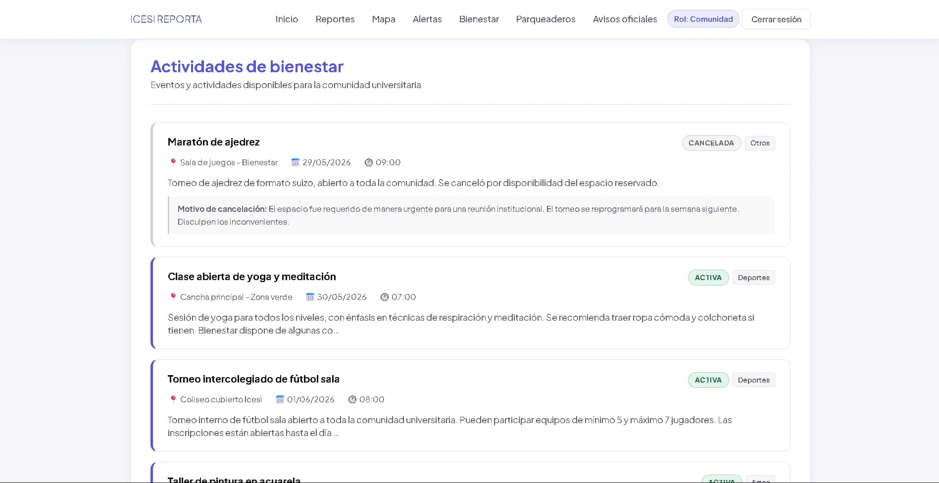 Actividades de bienestar — ICESI REPORTA