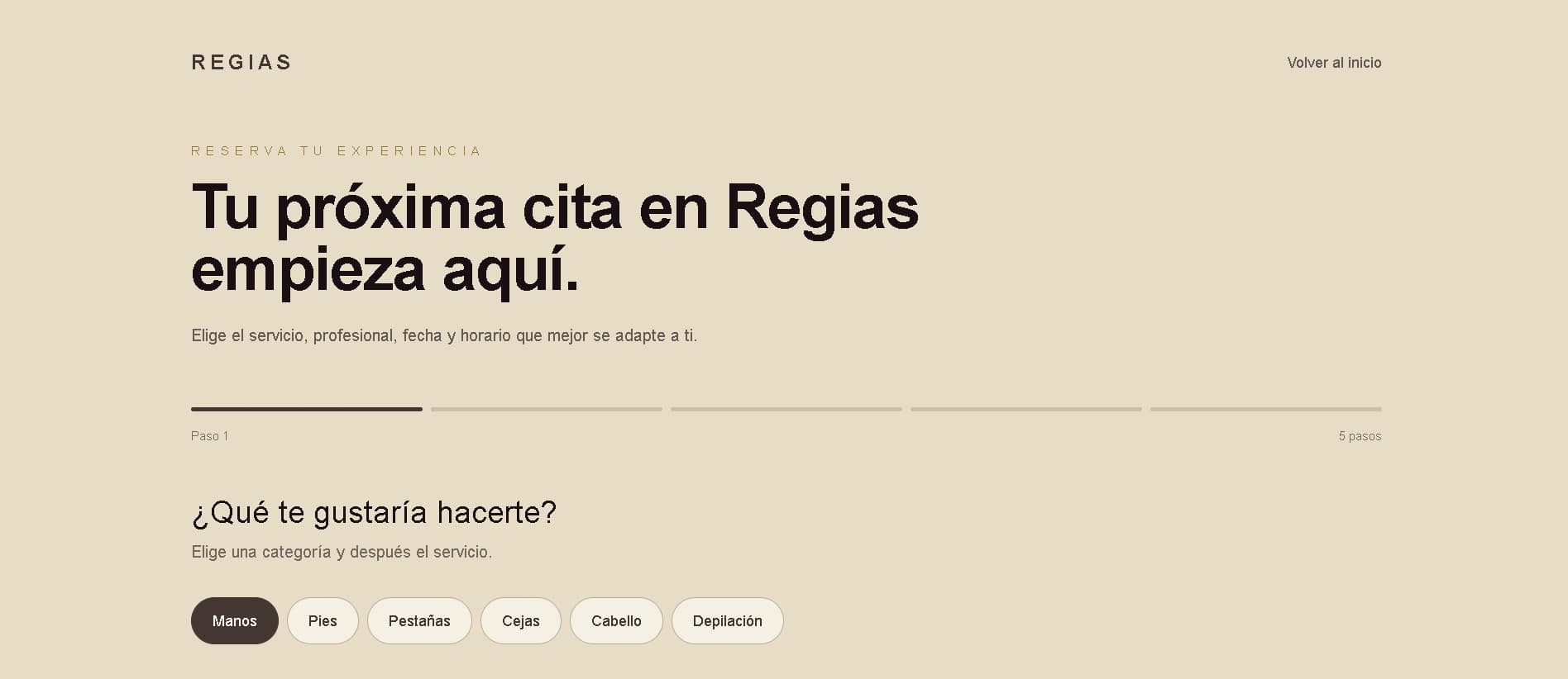 Inicio de la reserva — REGIAS