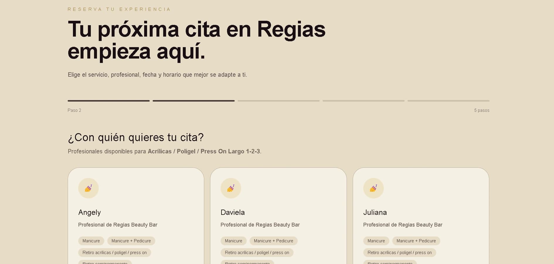 Selección de profesional — REGIAS