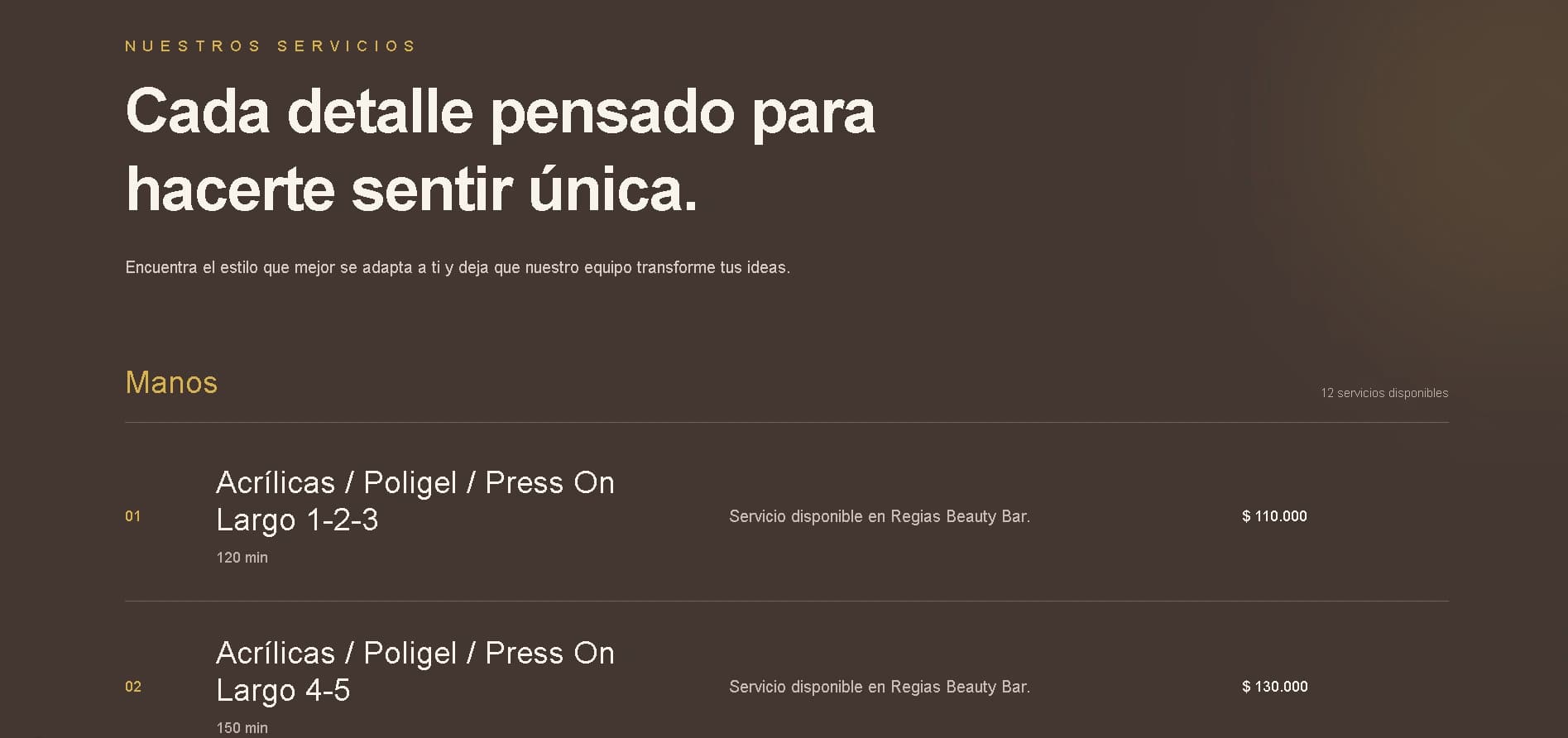 Servicios — REGIAS
